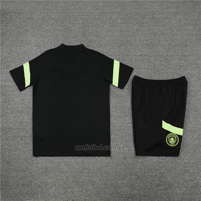 Chandal del Manchester City Manga Corta 2022-2023 Negro - Pantalon Corto